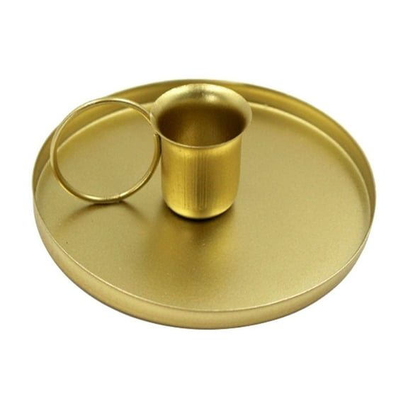 Candlestick Holder,Brass Candle Holders,Chime Candle Holder,Candle Holder With Handle,Saucer Metal Taper Candle Holder For Table Centerpiece Party Wedding Dinner Decor Emergency