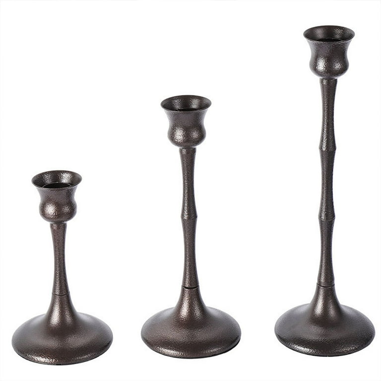HOWSILAY Wood Candle Holders for Table Centerpiece Black Candlestick  Holders - Rustic Candle Stick Candle Holder fits 3/4 or 7/8 Taper Candle  and