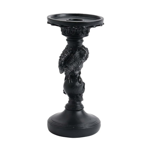 Candlestick Holder for Halloween Decoration Skeleton Pillar Candle Holder Antique Skeleton Black Taper Candle Holders for Halloween Christma