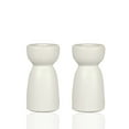 thumbnail image 1 of Candlestick Holders, Ceramic White Taper Candle Holder Candlelight Stand, Modern Boho Candle Holders for Desktop Table Setting Dining Bathroom Home Wedding Mothers days Party Decoration,2 Pack, 1 of 5