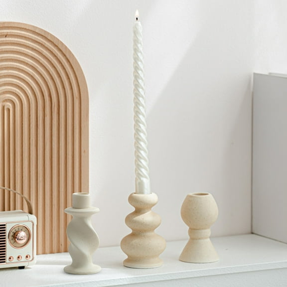 Candlestick Holders,Ceramic White Taper Candle Holder Romantic Ceramic Candlestick Modern Candle Holders for Desktop Table Centerpiece Dining Bathroom Home Wedding Party Decoration