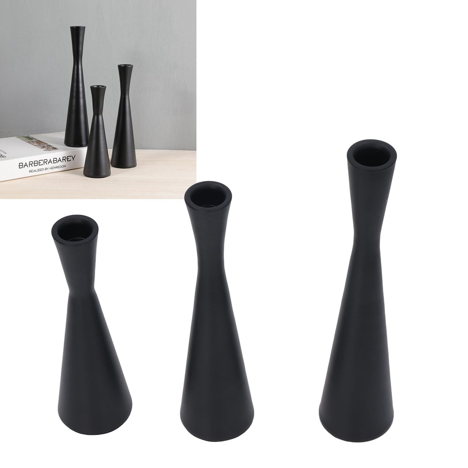 Candlestick Holders, Decoration Black Candlestick Holders Retro Modern