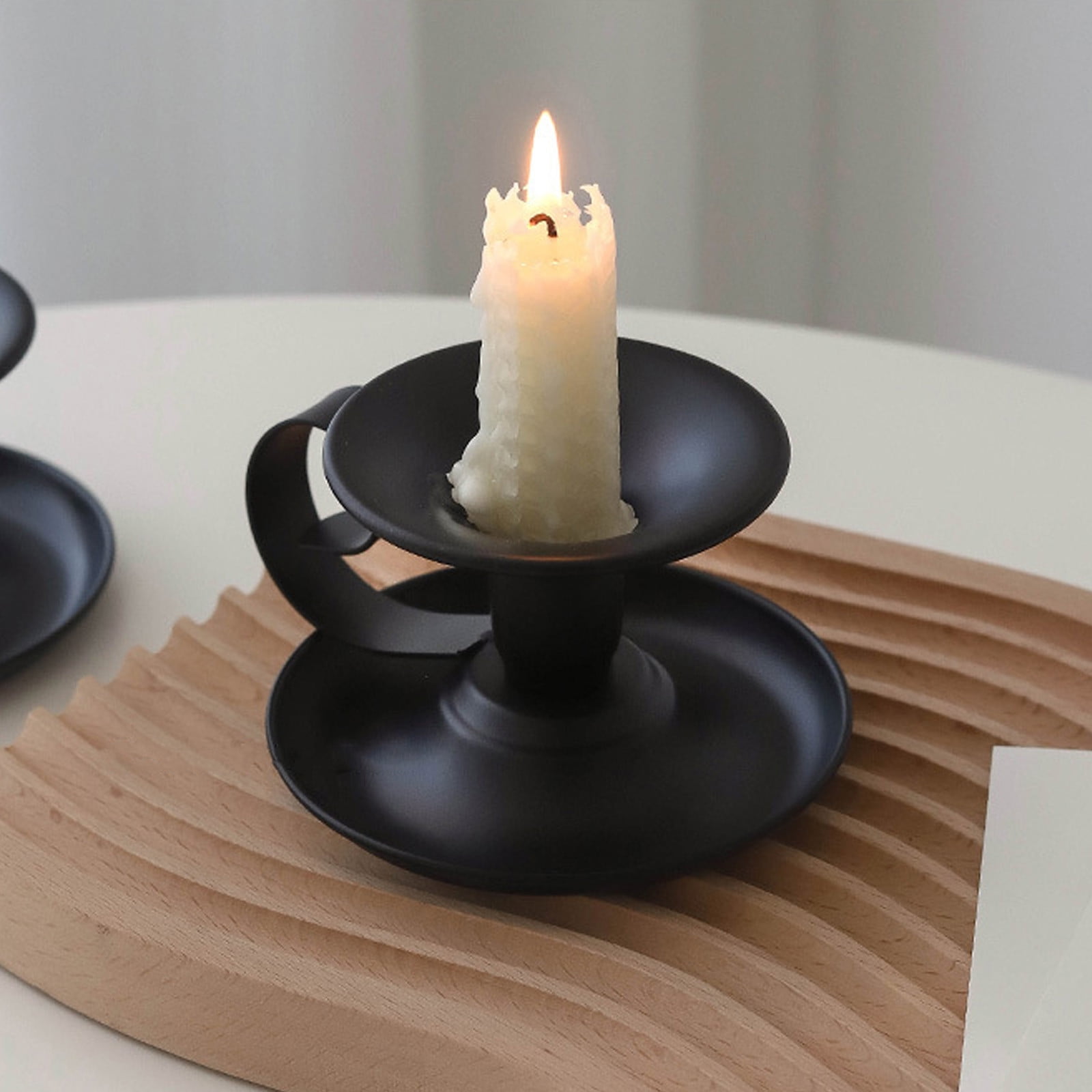 BESPORTBLE Vintage Candle Holders With Handles – Set Of 2 Retro Taper Candlestick Holders For Halloween & Christmas Decor