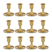 Candlestick Holders Taper Candle Holders Sziqiqi Gold Candle Stick Candle Holder for Table Centerpiece Wedding Reception Festive Christmas Mantel Decoration or Home Decor Set of 12