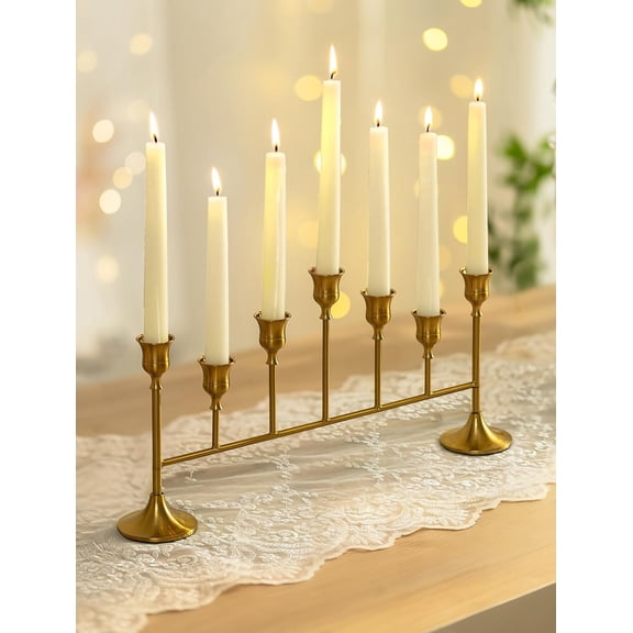 Candlestick Holders for Taper Candles: Candelabra for Weeding Table Centerpieces - Brass Candle Stick Decor for Christmas Birthday Party Fireplace