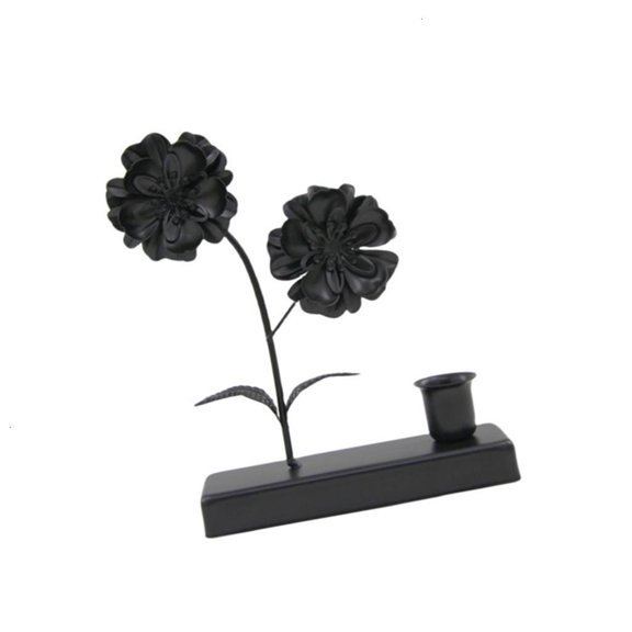 Candlestick Metal Candle Holder Decorative Flower Pattern Candle Stand