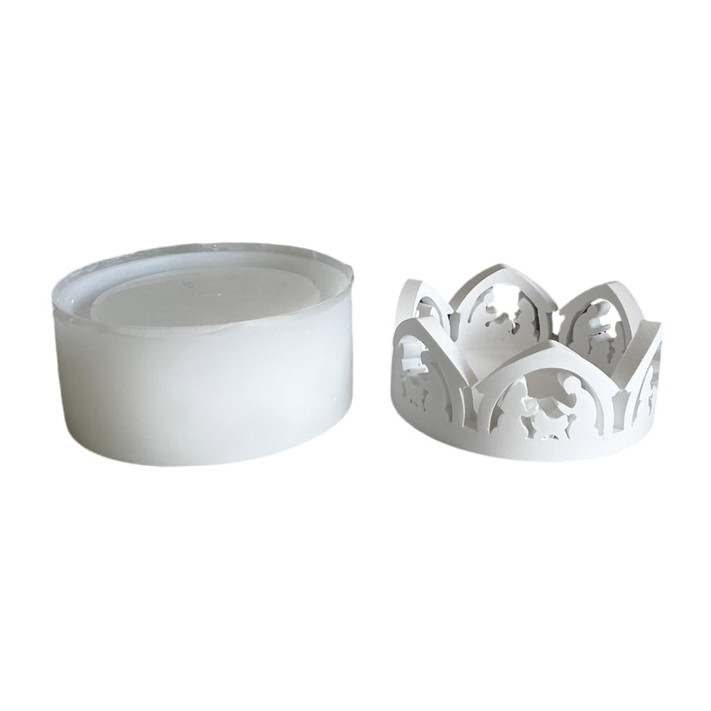 Religious Hollow Candlestick Mold High Temperature Resistant Silicone Candle Holder Mould Gypsum Home Ornament Mold