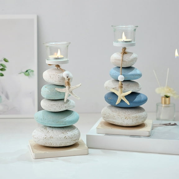 Candlestick Wedding Decor Mediterranean Style Candle Holders Ornaments Handicrafts Votive Candle Stand Nautical Tabletop Decor Seaside Candle Holder Birthday Gifts