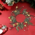 thumbnail image 1 of Candlestick Wreath For Christmas Table Decoration Artificial Leaves Candle Ring Candlestick Garland Home Decor, 1 of 6