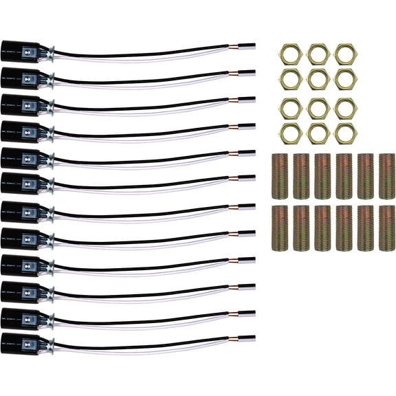 #Candlestick base socket socket, 6-inch wire pin - includes installation hardware | 12 pack
