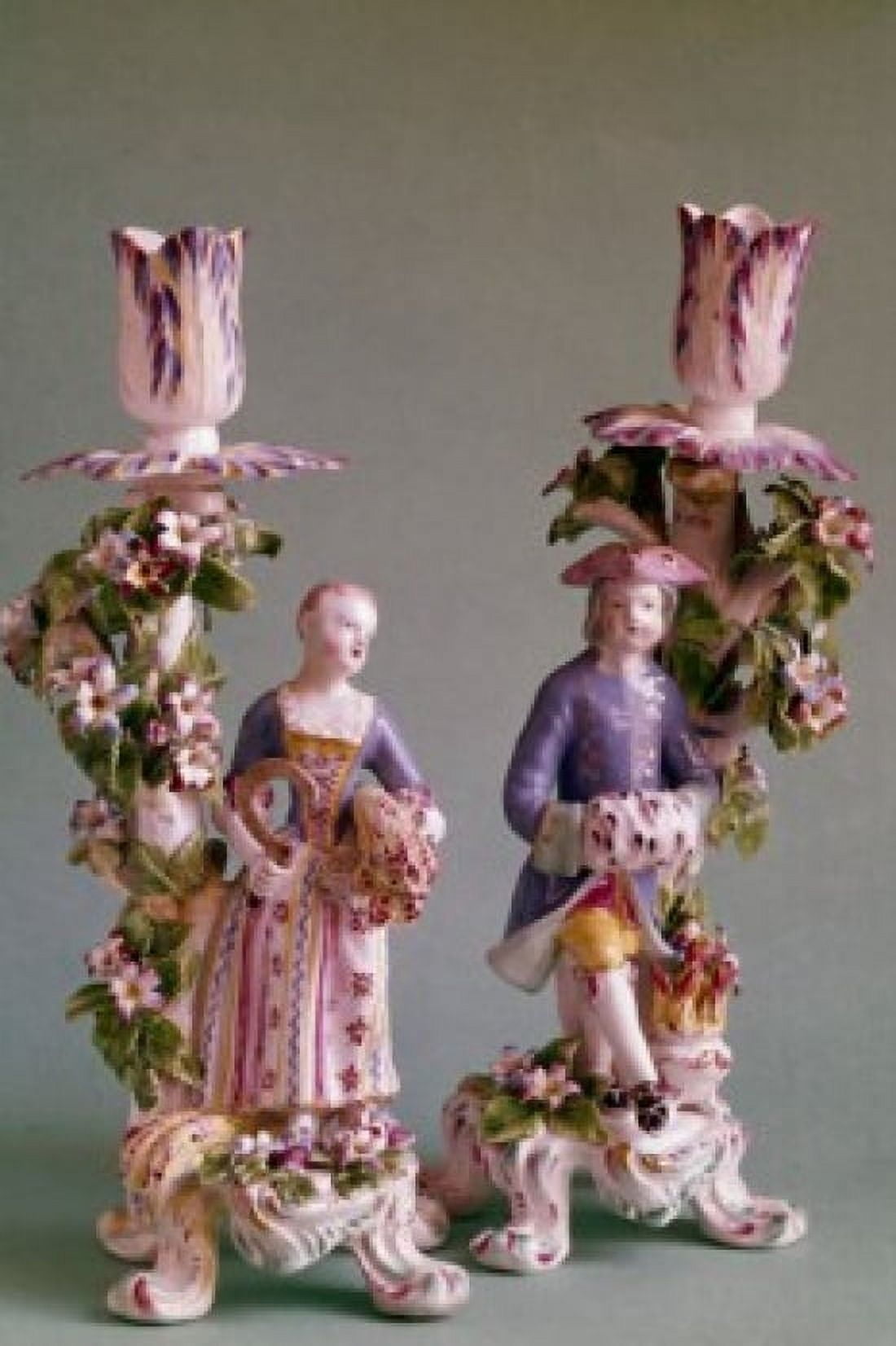 Candlesticks Bow Porcelain circa 1760 UK London London Museum Canvas Art - (18 x 24)