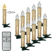 FCMSHAMD Flameless Candles 4 inch Battery Powered Remote Control LED Taper Candles Lvory Timing Candle Sticks White candles Christmas Tree Candles, Pack of 10