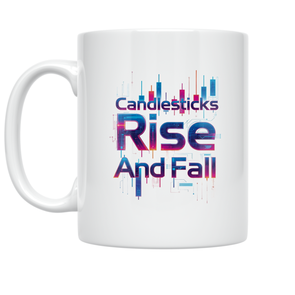 Candlesticks Rise And Fall Design - Crypto Day Trader - 11 oz Ceramic Coffee Mug