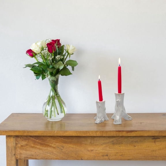 Aria Home Set of 2 Ceramic Candlesticks Romantic Shabby Chic Home Decor Accents Table