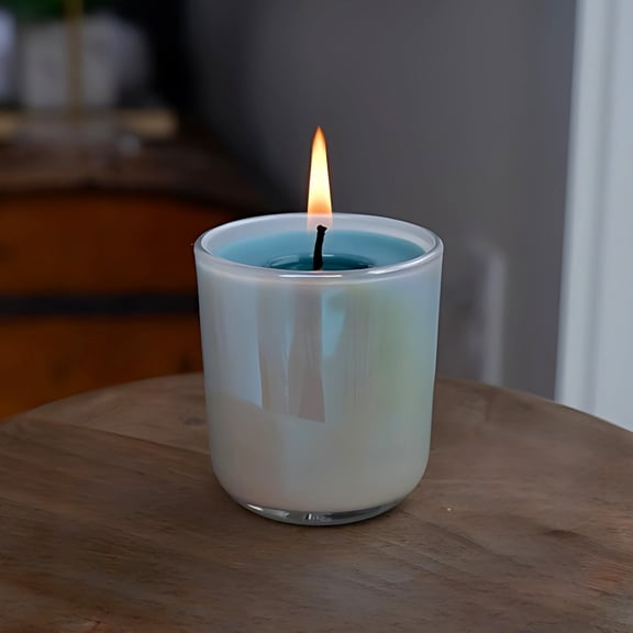 Candlestock Beeswax And Soy Wax Scented Iridescent Glass Jar Candles