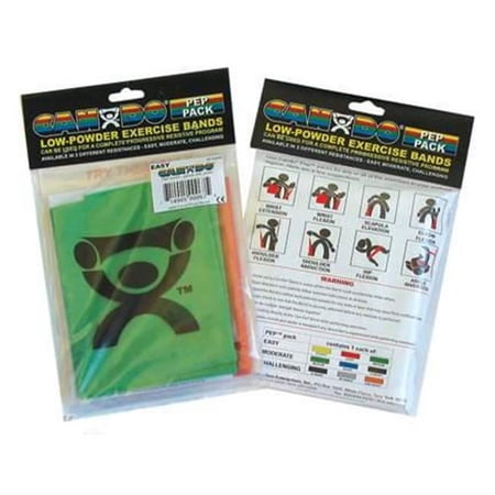 Cando  Exercise Band PEP Pack - Moderate - Green  Blue  Black