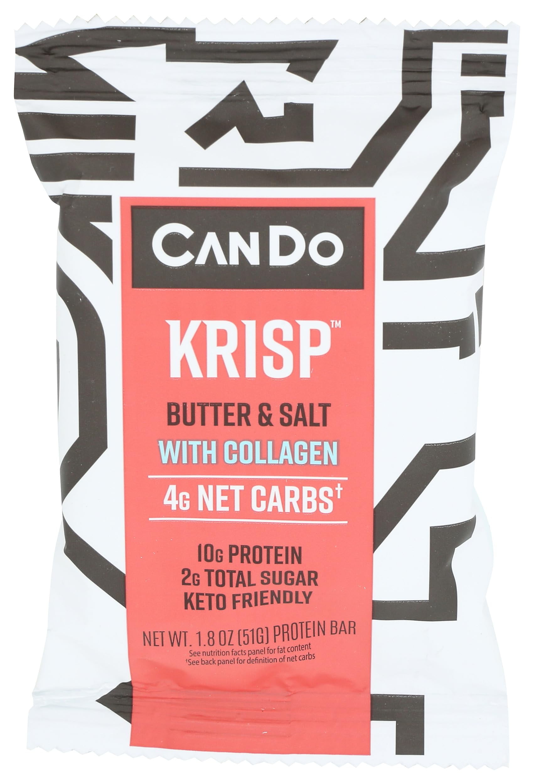 Cando Keto Krisp Butter & Salt Keto Snack Bars 1.8 Oz GlutenFree, High Protein Bars Crispy