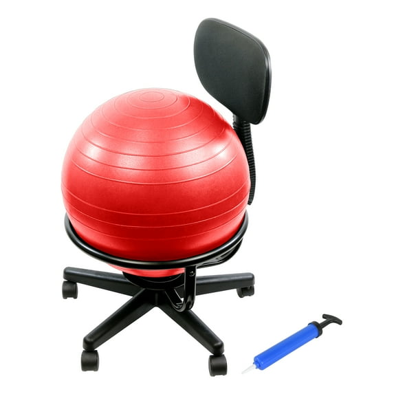 Cando Metal Ball Chair Inflatable Ergonomic Active Seating Exercise Ball Chair with Air Pump for Home, Office, and Classroom