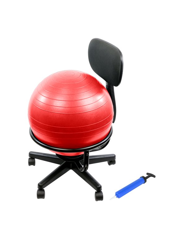 Metal Ball Chair Inflatable Ergonomic Active Seating Exercise Ball Chair with Air Pump for Home, Office, and Classroom