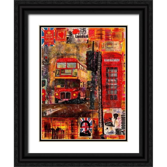 Candon, Frederick 25x32 Black Ornate Wood Framed with Double Matting Museum Art Print Titled - London in Winter
