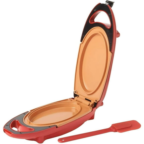 Candora Red Copper 5 Minute Chef Electric Frying Pan Smokeless Nonstick Pan Steak C80