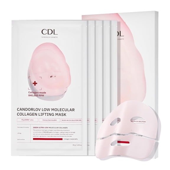 CANDORLOV Face Masks Low Molecular Collagen Lifting Sheet Mask, 5 Sheets