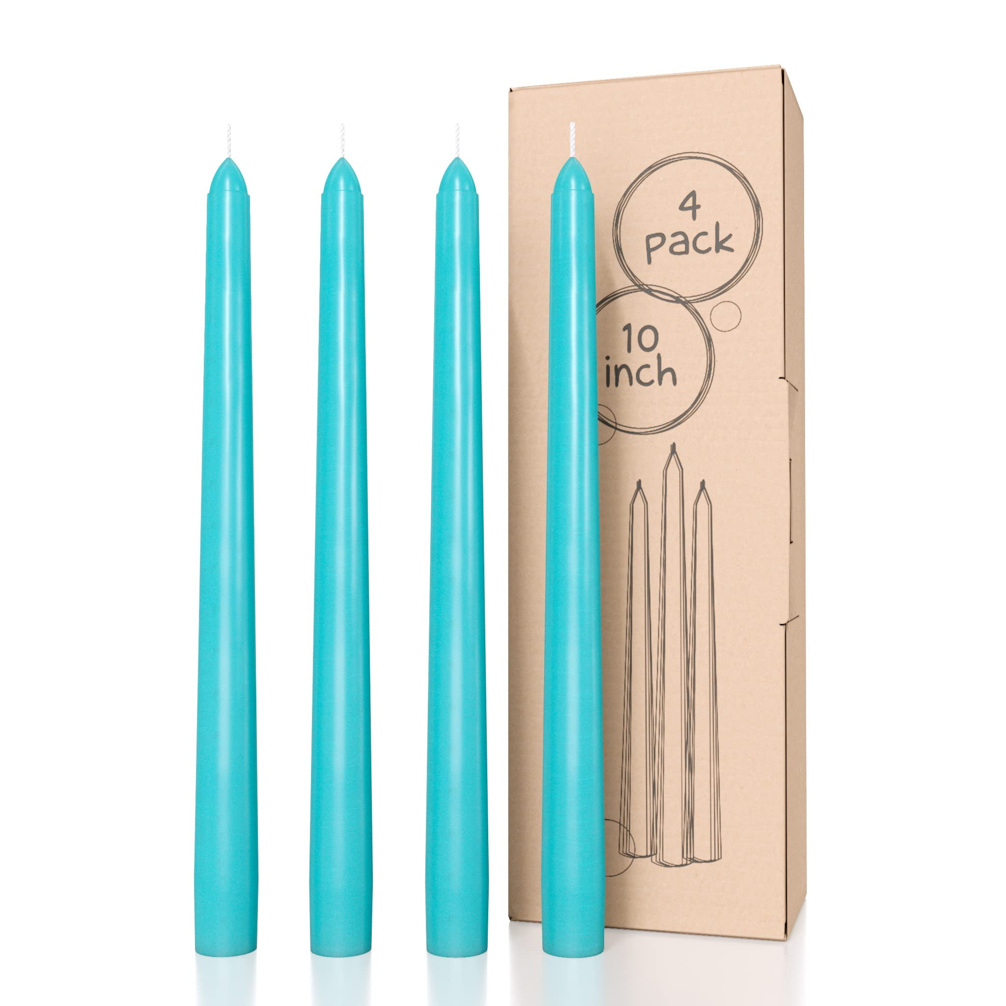 Candwax 10 inch Taper Candles Set of 4 Dripless Taper Candles and