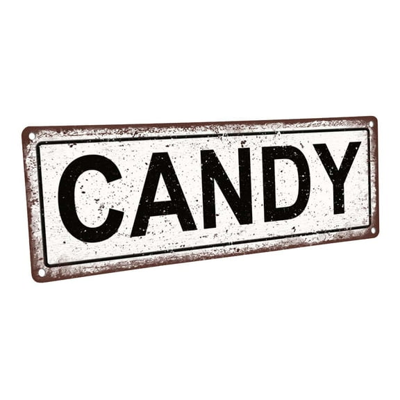 Candy 4"x12" Metal Sign, Wall Décor for Kitchen and Dining