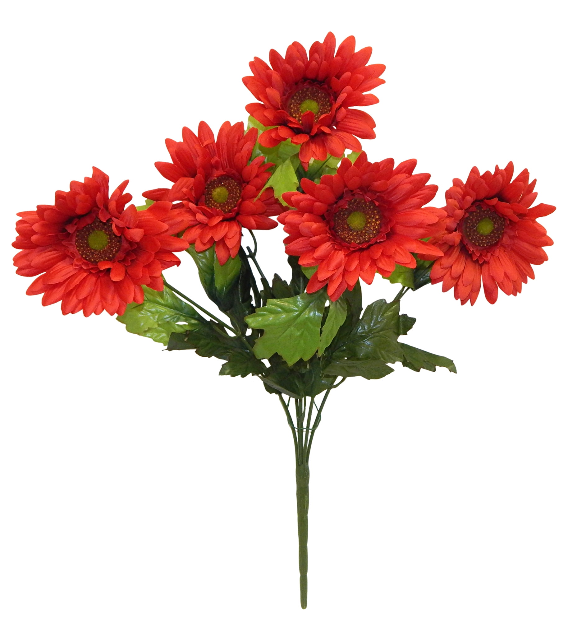 Candy Apple Red Gerbera Daisy 21in Artificial Polysilk Faux Fake Flower ...