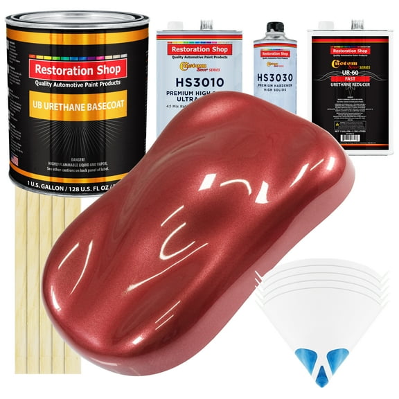 Candy Apple Red Metallic Gallon URETHANE BASECOAT CLEARCOAT Auto Paint FAST Kit