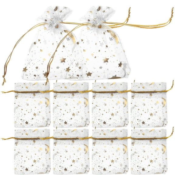 Candy Bags Clear Gift 100 Pcs Pouch Tiny Drawstring Goodie Mesh Cloth