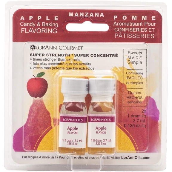 LorAnn Oils Super Strength Flavoring - Used For Candy Making, Flavoring Extracts, Baking, Hard Candy, and Flavor Oils - Bold, Natural Flavors 4X Stronger Than Extracts - Apple, 1 fl dram