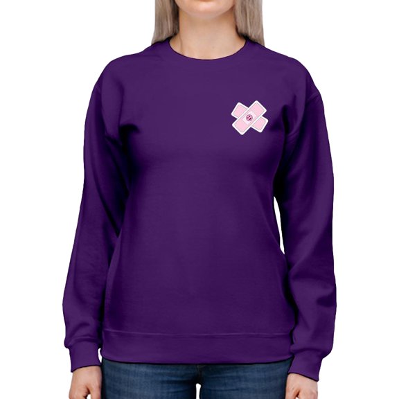 Candy Bandages W Face Sweatshirt Women -Image by Shutterstock, Female Small
