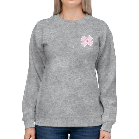 Candy Bandages W Face Sweatshirt Women -Image by Shutterstock, Female XX-Large