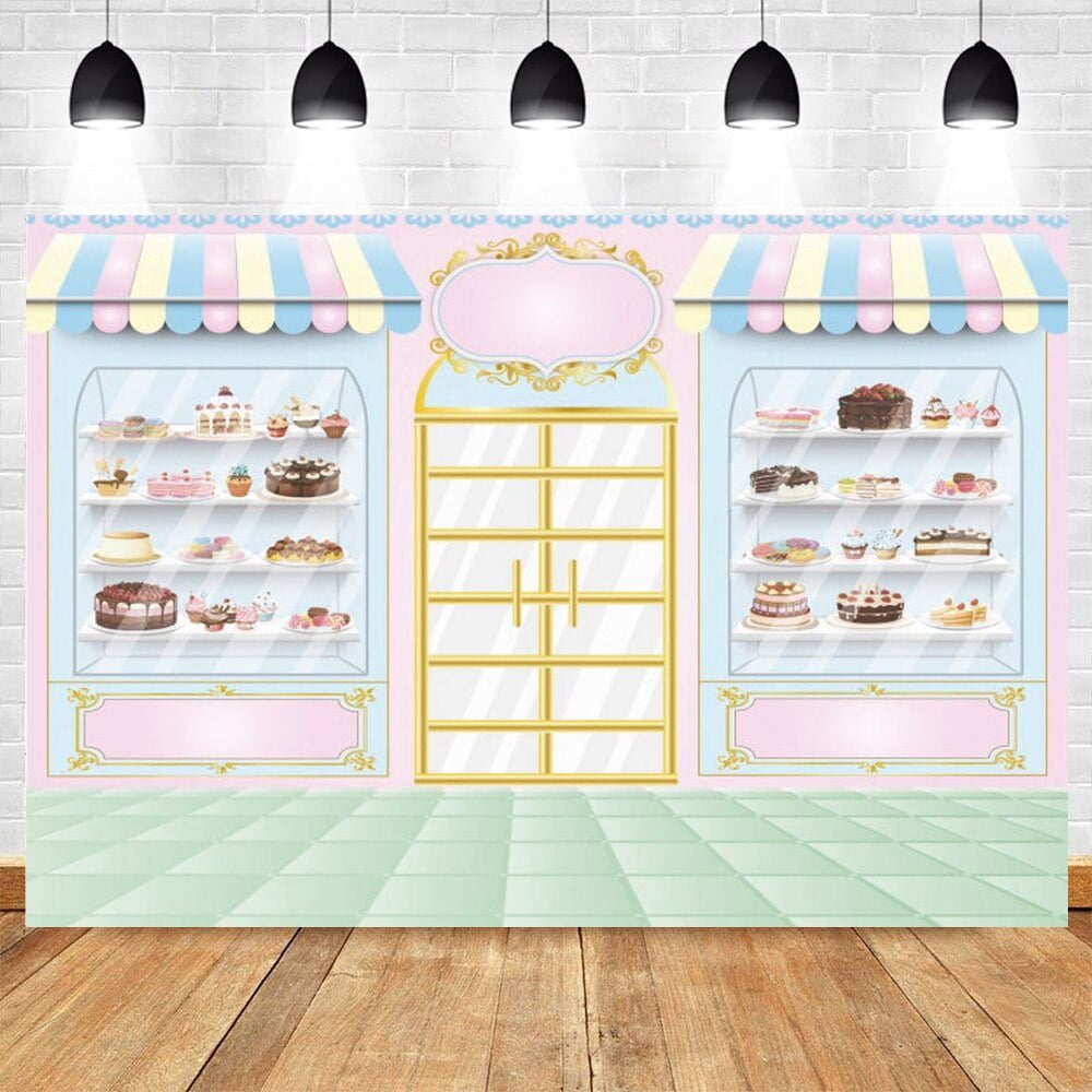 Candy Bar Shop Theme Backdrop Decor Ice Cream Car Cupcake Lollipop ...