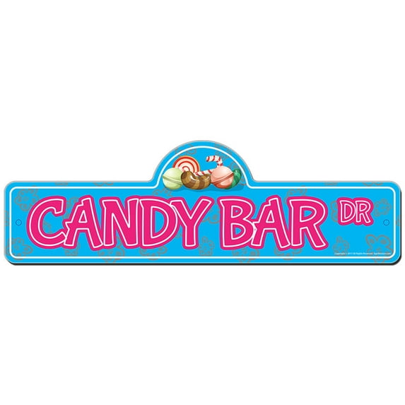 Candy Bar Street Sign | Indoor/Outdoor | Funny Home Decor for Garages, Living Rooms, Bedroom, Offices | SignMission personalized gift