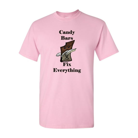 Candy Bars Fix Everything Adult DT T-Shirts Tee