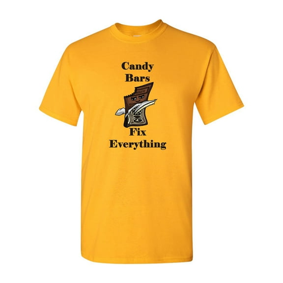 Candy Bars Fix Everything Adult DT T-Shirts Tee