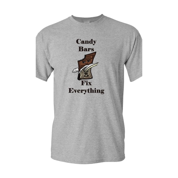 Candy Bars Fix Everything Adult DT T-Shirts Tee