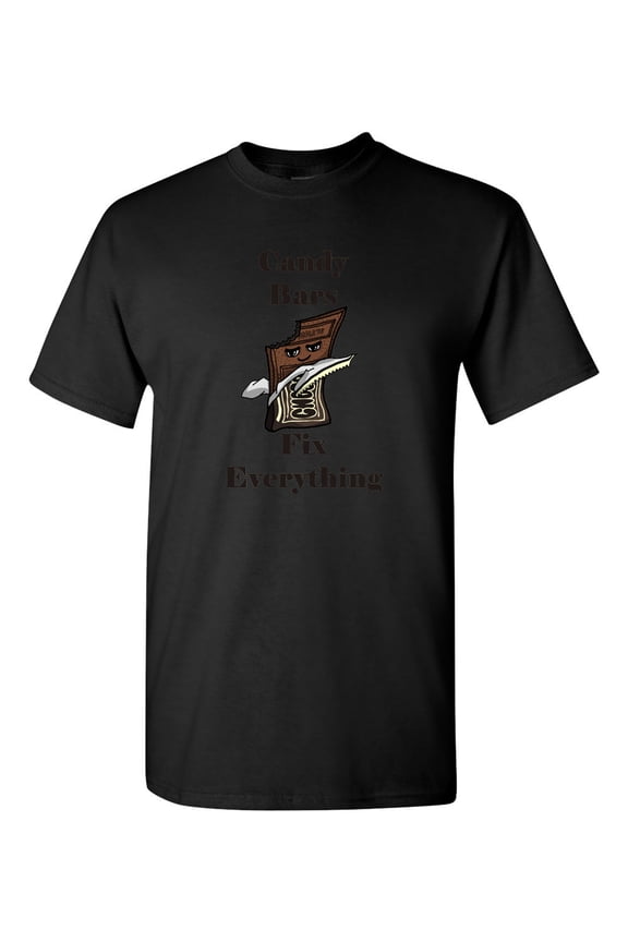 Candy Bars Fix Everything Adult DT T-Shirts Tee