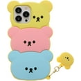 thumbnail image 1 of Candy Bear Case for iPhone 13 Pro 6.1",iPhone 13 Pro Bear Case,3D Cute Candy Bear Case for Women Girls Teens Kids,Kawaii Lovely Stacked Candy Bear Soft Silicone Case for iPhone 13 Pro, 1 of 14