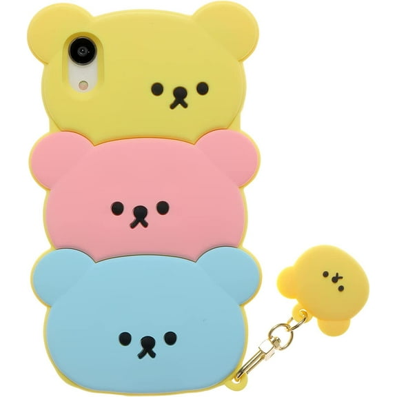Candy Bear Case for iPhone Xs Max 6.5", iPhone Xs Max Bear Case3D Cute Candy Bear Case for Women Girls Teens Kids,Kawaii Lovely Stacked Candy Bear Soft Silicone Case for iPhone Xs Max