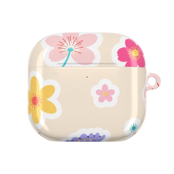 Candy Bloom Stickers Full Wrap Printed Protective Earbud Charging Case Cover, Floral Collage Accessory and Birthday Gift, Compatible with AirPods 4