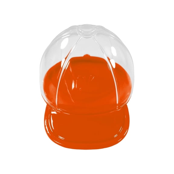 Candy Box Dust-proof Clear Mini Baseball Cap Shaped Treat Box for Baby Shower, Red