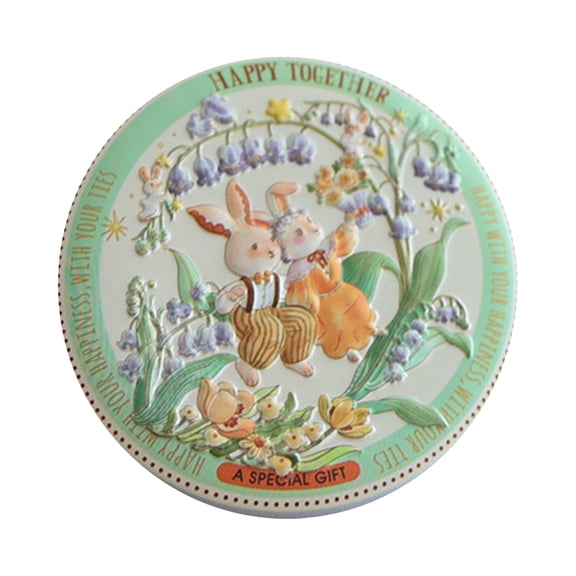 Candy Box Metal Tin with Lid Decorative Cookie Storage Jar for Biscuits Pastry Small Gift Box Vintage Round Tinplate Container for Party Favors Wedding Decor