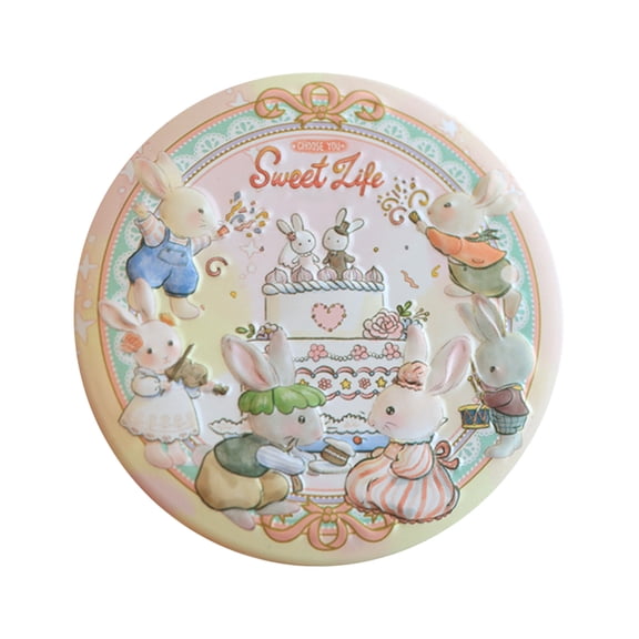Candy Box Metal Tin with Lid Decorative Cookie Storage Jar for Biscuits Pastry Small Gift Box Vintage Round Tinplate Container for Party Favors Wedding Decor