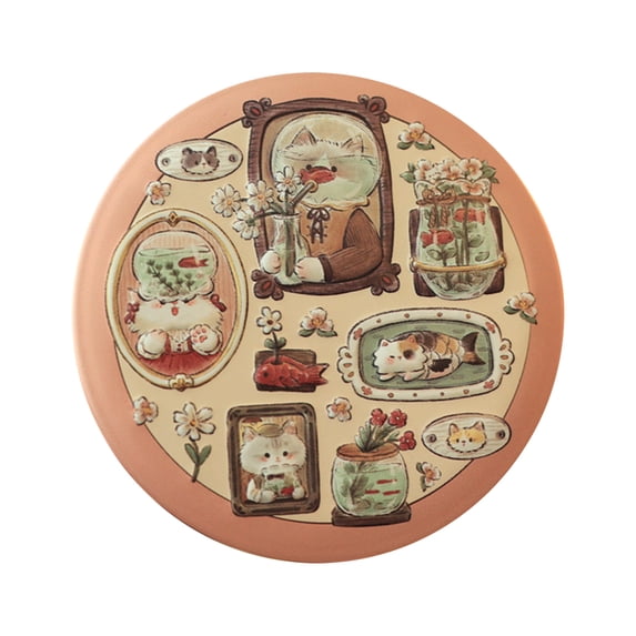 Candy Box Metal Tin with Lid Decorative Cookie Storage Jar for Biscuits Pastry Small Gift Box Vintage Round Tinplate Container for Party Favors Wedding Decor