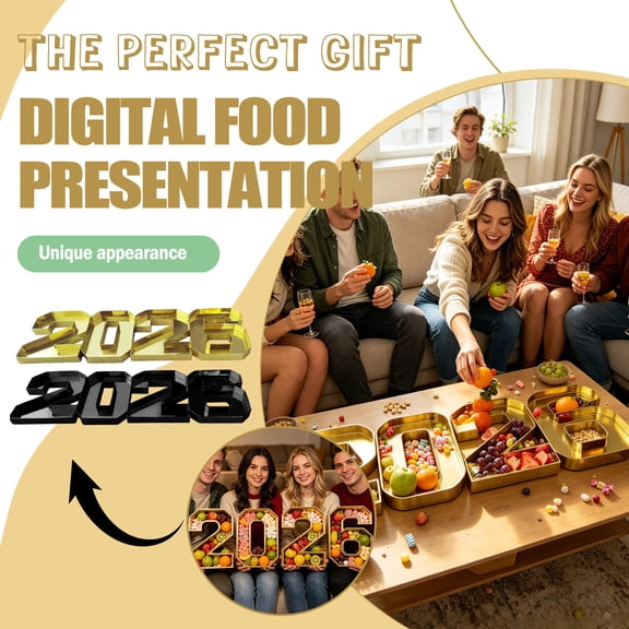 Candy Box Party Platter, Snack Serving Tray with Dividers, Plastic Food Display Stand for Buffet Table, 12x8 Inch Rectangle Tray