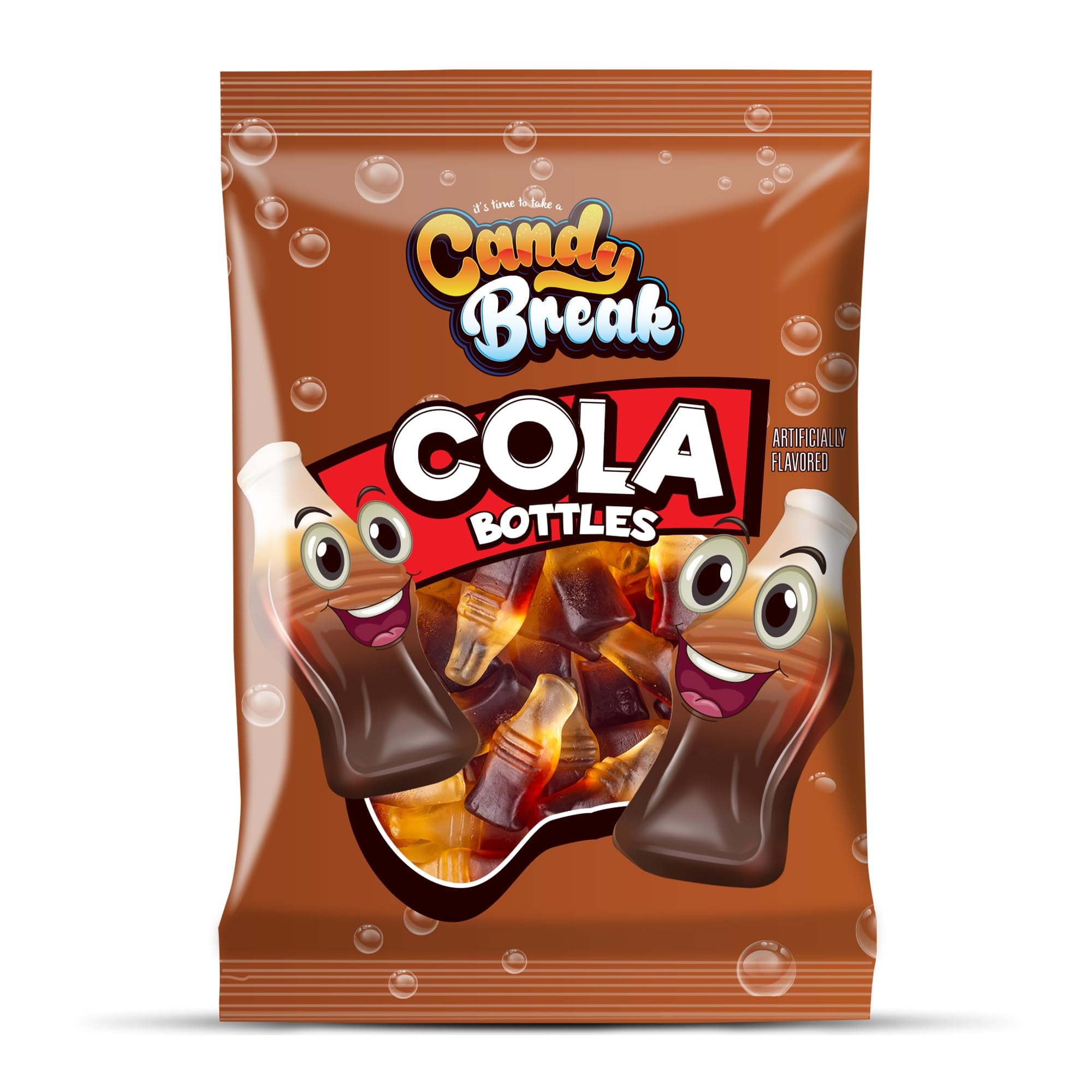 Candy Break Cola Bottles Gummy Candy - Individually Wrapped Share Size