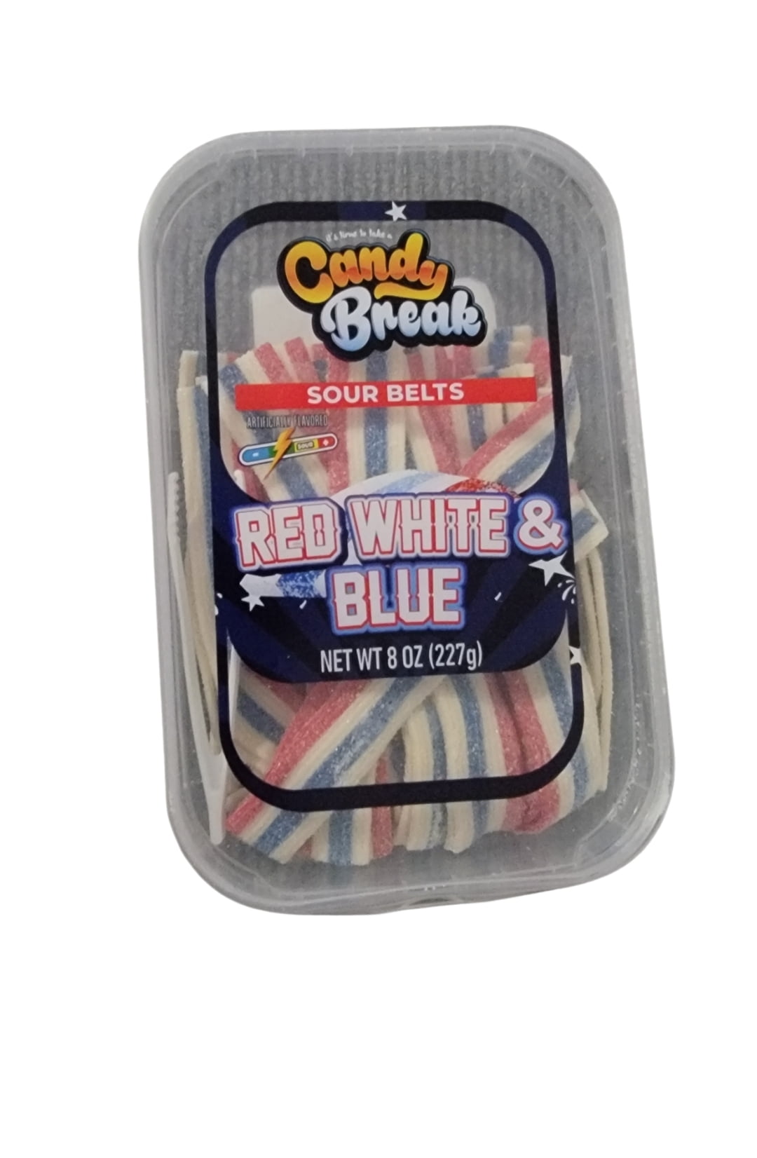 Candy Break Sour Belts Red White & Blue Candy